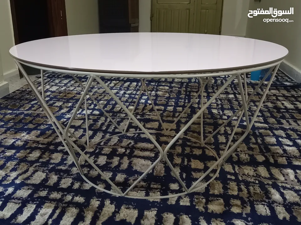 طاول زجاج مقوى قطعتين