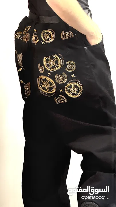 بنطلون كارغو مطرز ذهبي فخم جدااا شوف الوصف مهم جدا RARE FIND  Cargo Pants