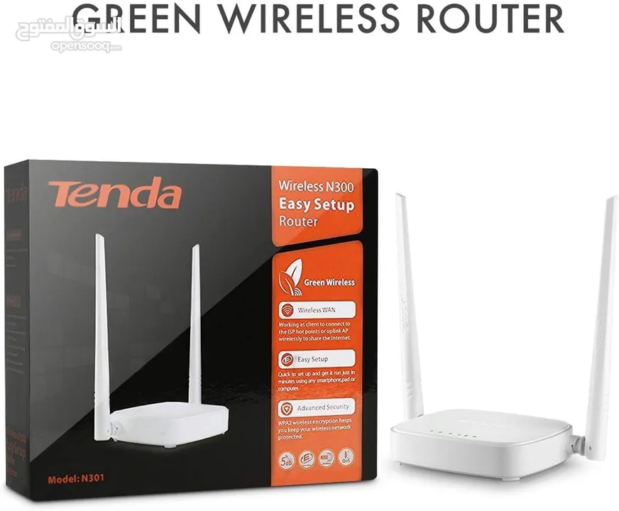 راوتر انترنت شبكات انترنت وايرلس تيندا  Tenda N301 Router For internet connection