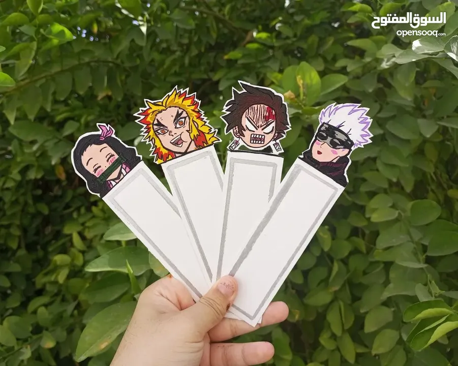 Anime characters handpainted bookmarks