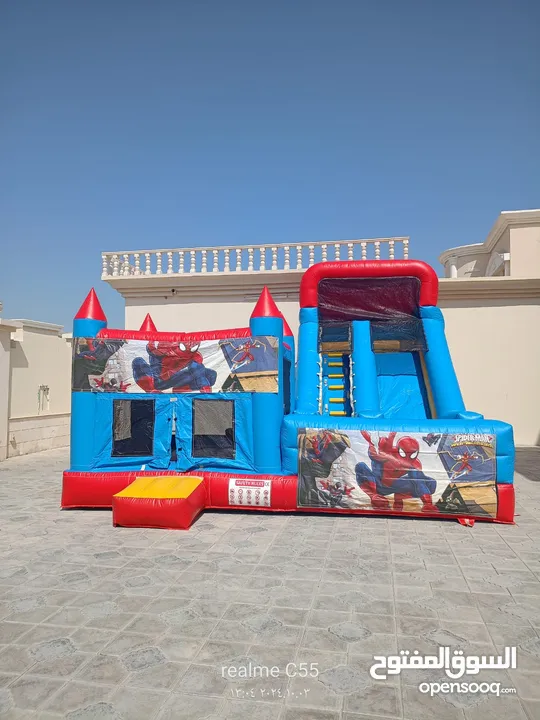 نطاطيات العاب اطفال في قطر  زحلاقية مع ارتفاع 8 متر  نطاطيات مع زحلاقيه ارتفاع 10 متر بركة السباحة