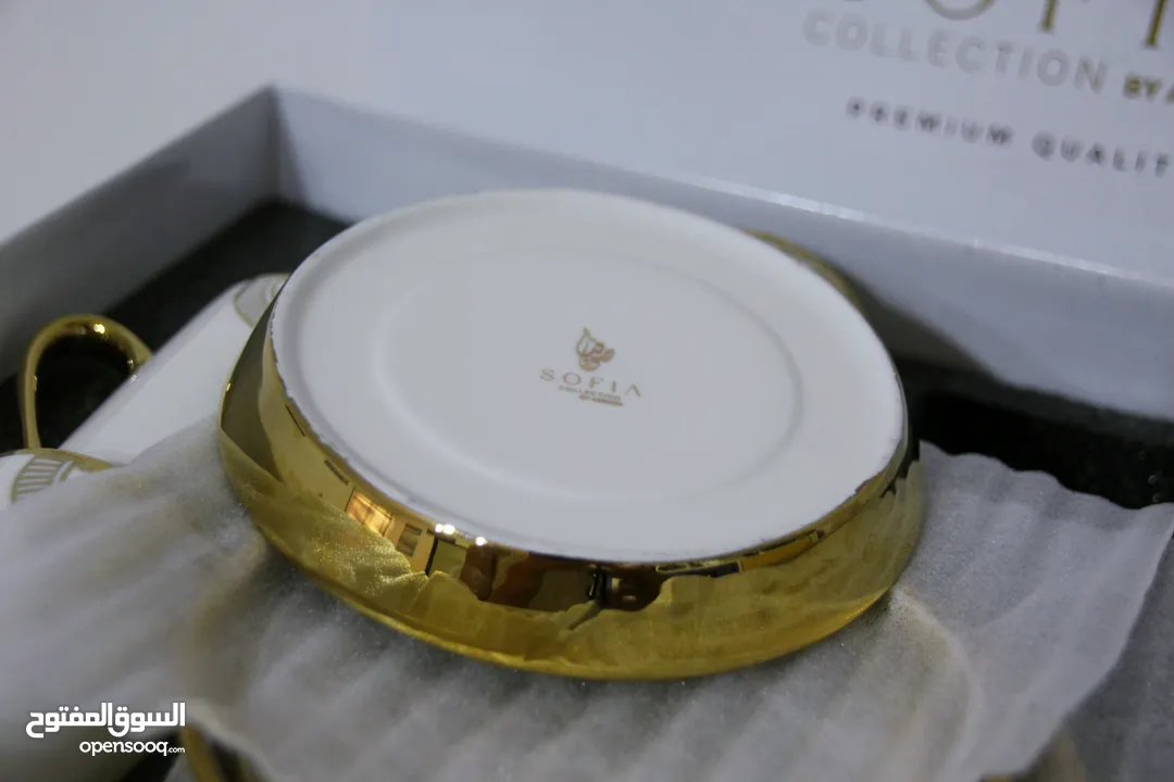 طقم فناجين قهوة ابيض مذهب فاخر Golden white coffee cups set
