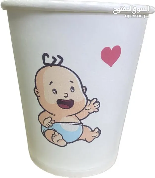 كاسات كرتون 7 Oz 9,,,  Oz ، طباعة خاصة بحد أدنى 500 للمكاتب والمشاريع الصغيرة