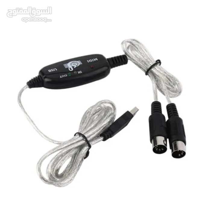 USB IN-OUT MIDI Interface Cable Converter PC to Music Keyboard
