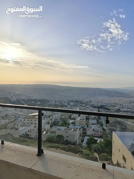 شقة فاخرة بإطلالة  مميزة بارقى مناطق عمان الغربية الجبيهة ارضي واخير مع رووف وطوابق