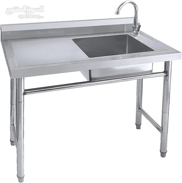 stainless steel sink and table