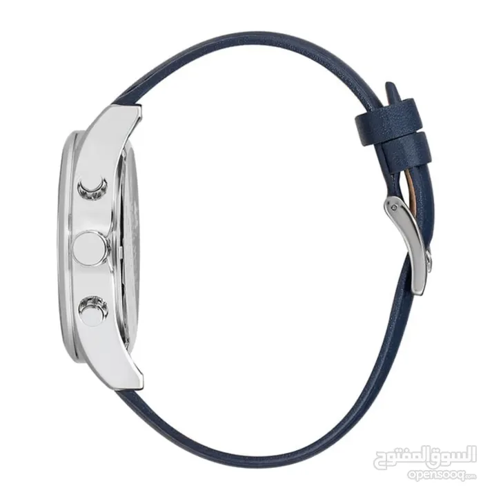 ساعة بولو رجالية B.H. Polo Club Matteo Multifunction Dark Blue Leather White Dial For Men