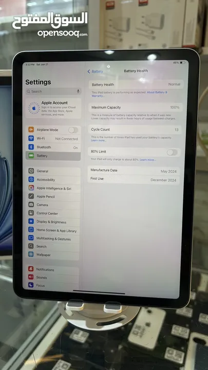 iPad Air 6 11 inch M2 256GB / WiFi / Battery : 100% مشحون 13 مرة فقط