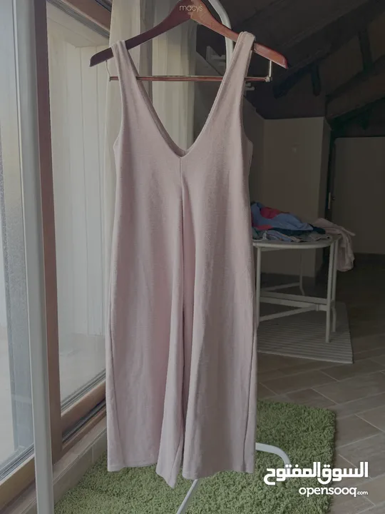 Powder Pink Cotton Overalls