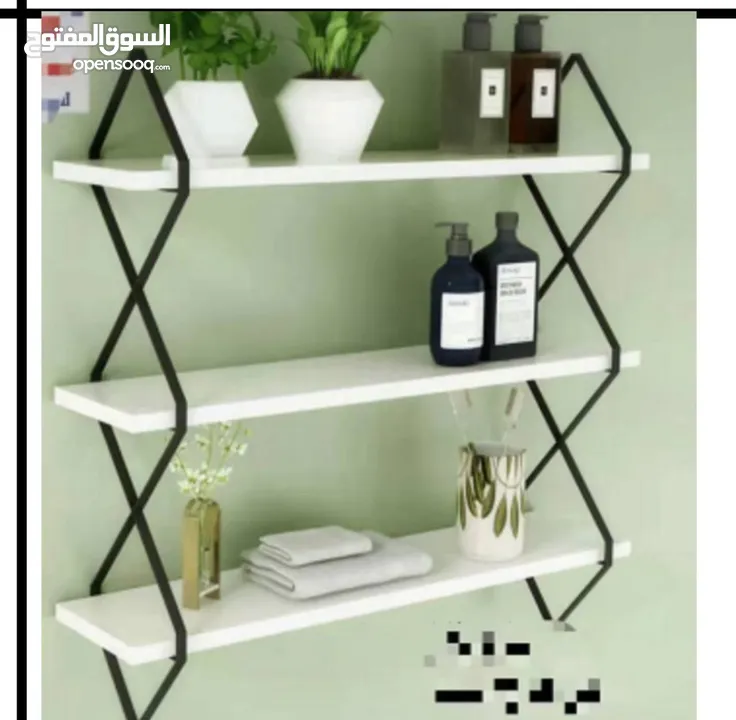 وهاي الرفوف الحديد والخشب هي اللمسة اللي بتكمل المكان بسعر 50 شيكل وكل 3 بسعر 99 شيكل مش مجرد