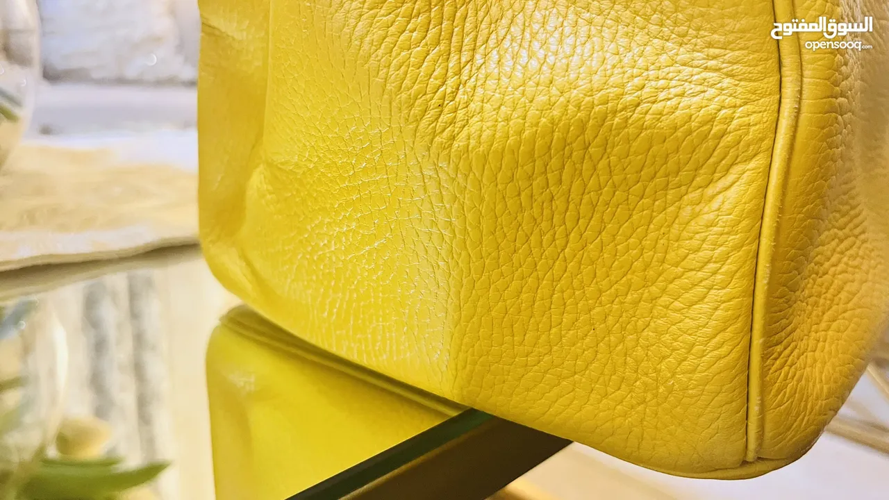 حقيبة اليد الفاخرة أصلية فرنسا ماركة هيرميس بيركن Hermes Jaune Ambre Birkin 35 Clemence  Leather Bag