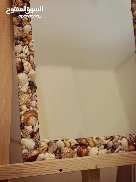 Wall Mirror with Shell Frame - Resin Coated. perfect for bedrooms & entryways.
