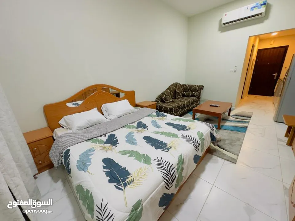 متاح حاليا للايجار الشهري شقة استديو مفروشة بفخر في عجمان منطقة المويهات