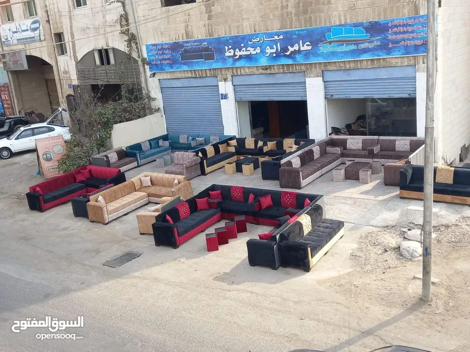 جلسات خليجية 20 مقعد طقم طربيزات ومراكي + 15 قورن