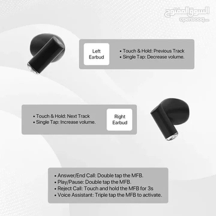 سماعات بلوتوث مقوامة للماء والتعرق Fantech Mithril TX1 Lite TWS Earbuds With IPX5