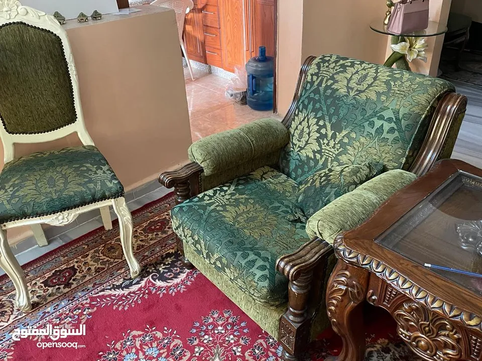 طقم كنب حفر فخم موديل كلاسيك وطقم خشب زان
