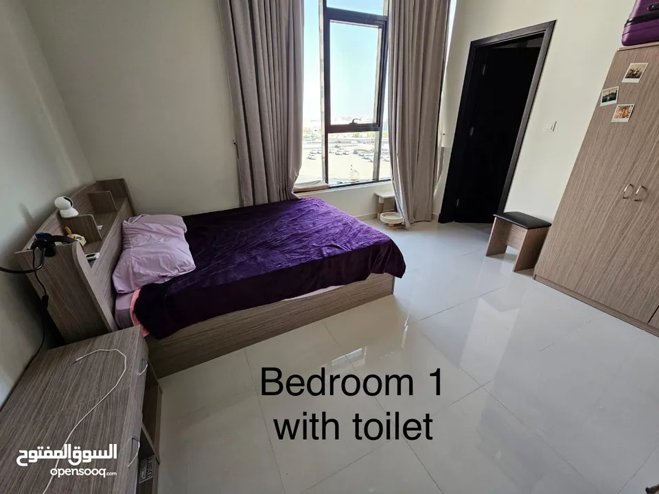 Free WiFi Iuxurious fancy furnished 2 bedrooms in Alameen area, pool and 2 gyms.