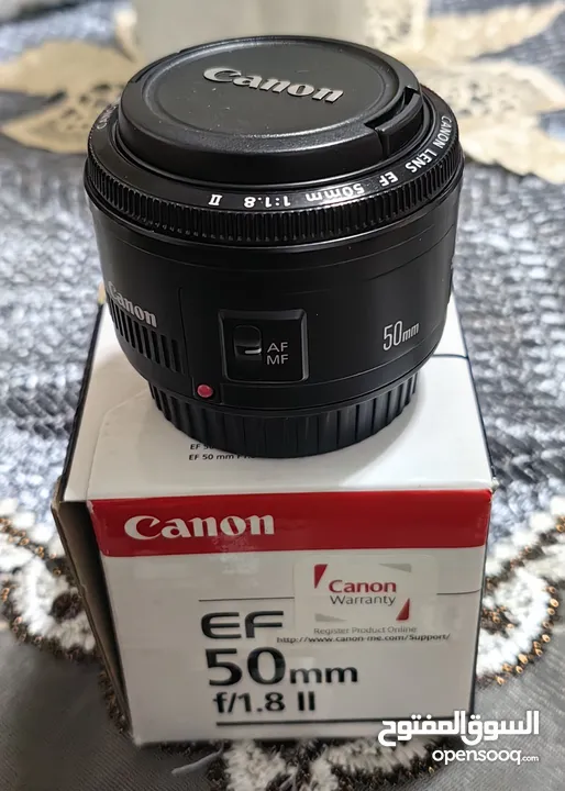 عدسة كانون 50 mm الاصدار الثاني بحالة ممتازة للبيع