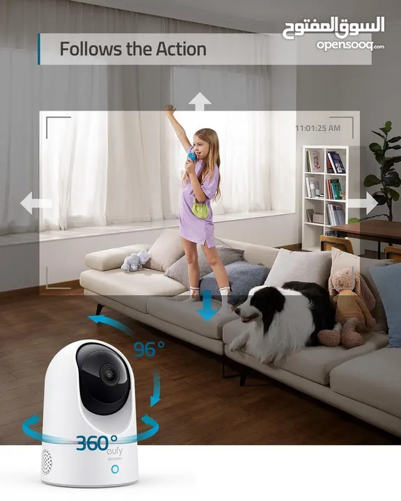 كاميرا واي فاي متحركة   2 ميجا  360 درجة تدعم  ميموري  التتبع التلقائي	  WIFI CAMIRA 2 MEAG COLOR