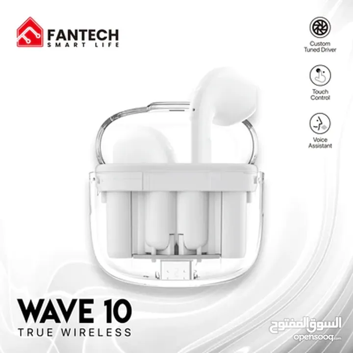 سماعات فانتيك اصلي بلوتوث Fantech TWS Bluetooth Wireless Wave 10 TW10 Built-in Microphone