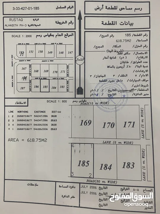 تم تخفيض السعر فرصه أرض من المالك مباشرة للبناء والاستثمار الرستاق الحديث