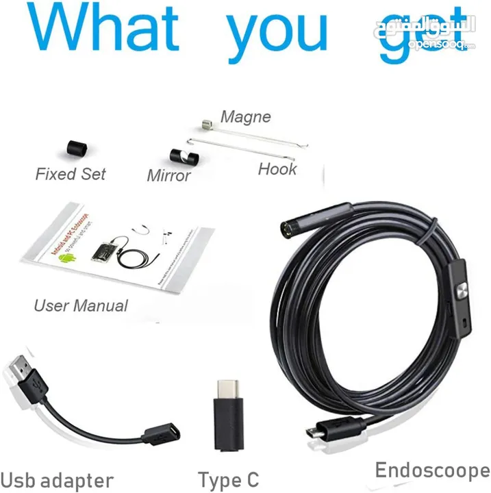 كاميرا للموبايل USB Android Endoscope Borescope Snake Scope Wire 10 Mtr.