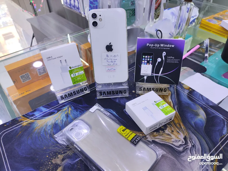 التفاح عناا iPhone 11 جيجا 128 مغير شاشة اصلية وبطارية معه بكج هدية متوفر توصيل