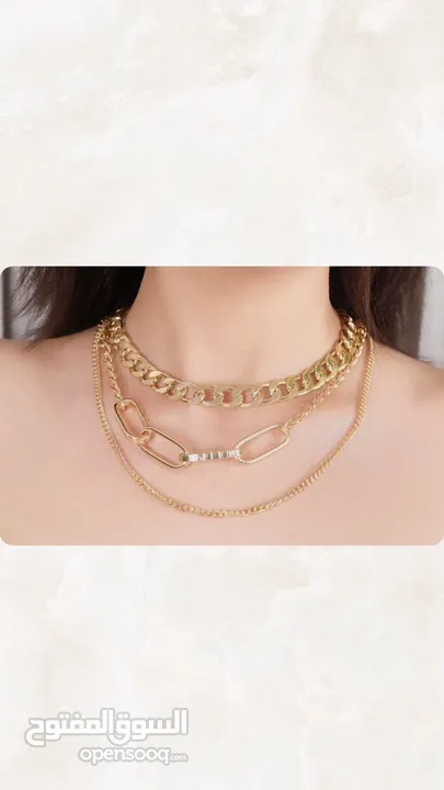 طقم الاكسسوار الجديد(طوق وحلق)بتصميم ناعم وراقي جداً