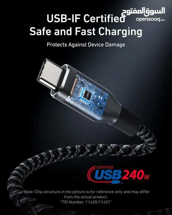 Anker Prime USB-C to USB-C Cable (240W, Upcycled-Braided) Style: 3 ft -NEW -MEAGByte