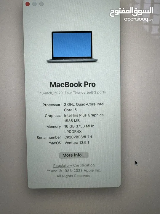 Mac Book 13.3 2020 core i5