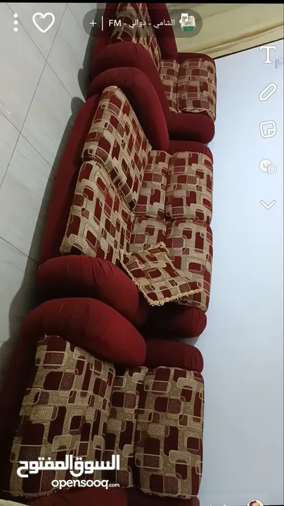 كنب مستعمل خشب سويد تسع مقاعد