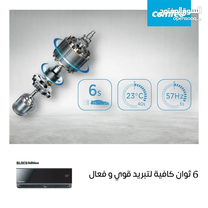 •	تبريد أسرع بمرّتين: بفضل تكنولوجيا Dual Inverter، بتوصل درجة البرودة المطلوبة بوقت قياسي، حتى لو ك