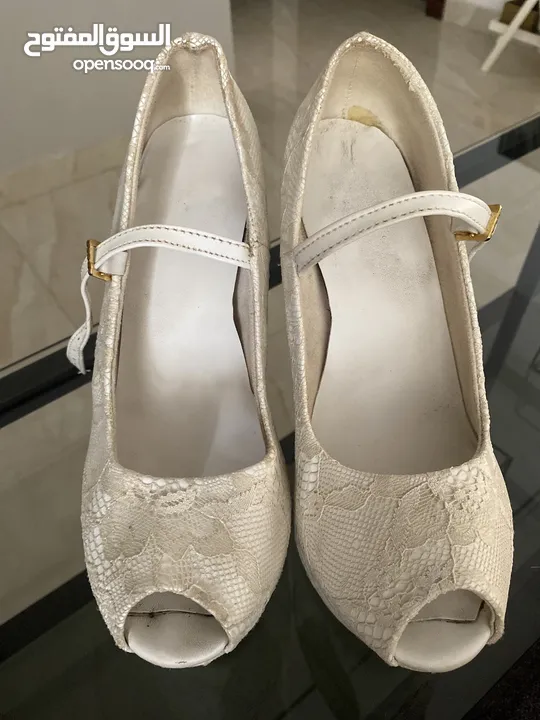 حذاء عروس مع كعب 15 سم روكي مريح جدًا Wedding shoes size 37 with a rocky 15  cm heels - (235410624) | السوق المفتوح