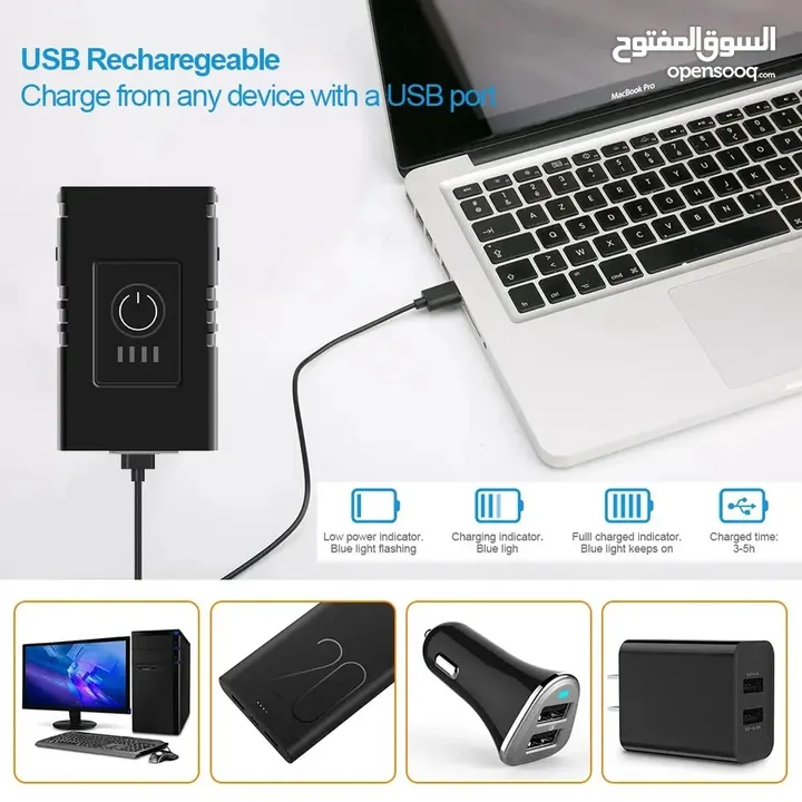 ضوء بسكليت امامي قابل للشحن usb rechargeable bicycle headlight