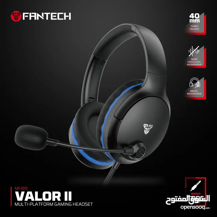 FANTECH MH89 VALOR II Multi-Platform Gaming Headset سماعة فانتيك ابيض واسود