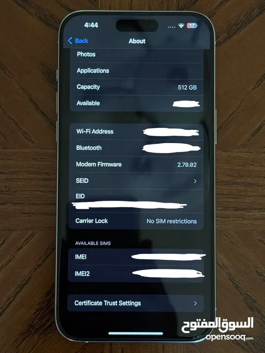 iPhone 15 Pro Max 512GB USA - أيفون 15 برو ماكس 512 جيجا أمريكي