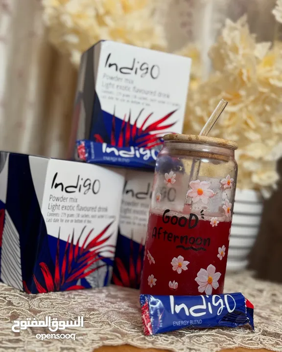 مشروب طاقة الانديغو(indigo) مشروب طاقة طبيعي مية بلمية مرخص من وزارة الصحة ميزة البيع جملة ومفرق