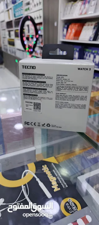 ساعه TECNO WATCH 3 الاصلية بطارية 250 بتضل 7 ايام متواصلة او 30 يوم ع وضع الاستعداد