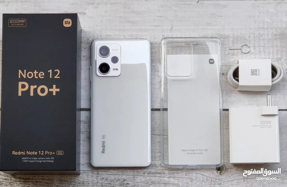 redmi note 12 pro + 5g 8ram 256gb  /// ريدمي نوت 12 برو بلس 5جي 8رام 256سعة تخزين   مع سماع بلوتوث