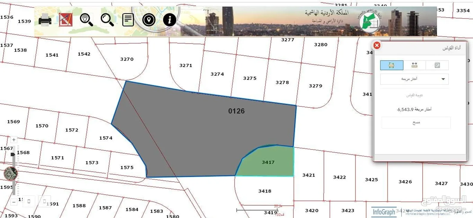 قطعة أرض مميزه للبيع مساحه الارض 812 متر على شارعين 30 متر