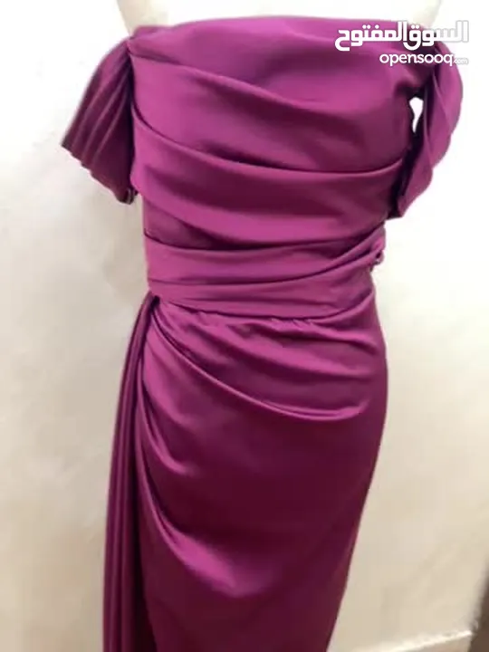 فستان سهره عنابي أوف شولدر