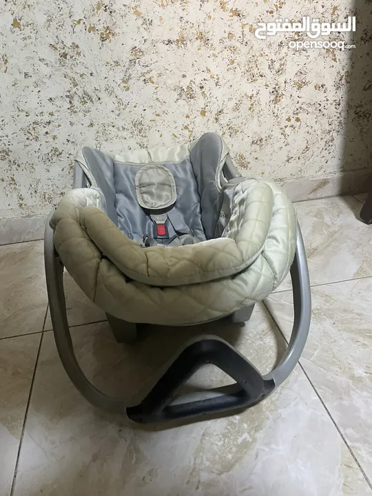 عربة أطفال + car seat + كرسي طعام