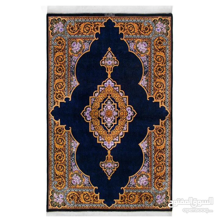 سجادة حرير يدويا نسيج ایران قم، كلها من الحرير Iranian silk carpet , Persian handmade silk Rug