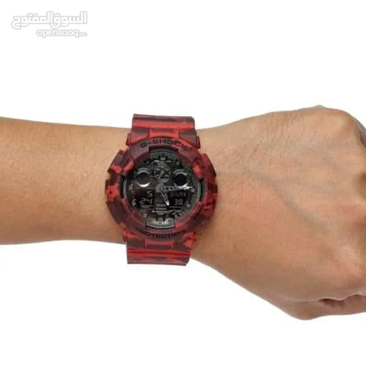 ساعة G-Shock جيشي حمراء للبيع – بحالة ممتازة، تصميم قوي ومميز
