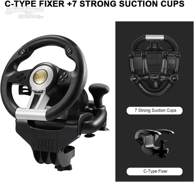 ستيرنغ ويل مقود سواقة مع بريكات لأجهزة الـ PC و البلايستيشن PXN V3 Steering