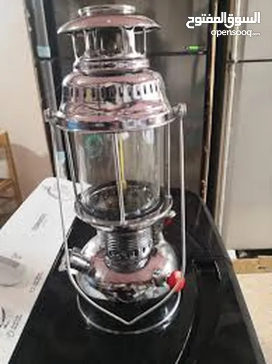 مصباح شمبر شنبر كاز  لوكس فانوس تدفئه و اناره واسعه تحفه انتيك ستانلس ستيل  هندي  دفا  اقتصادي حجم ك