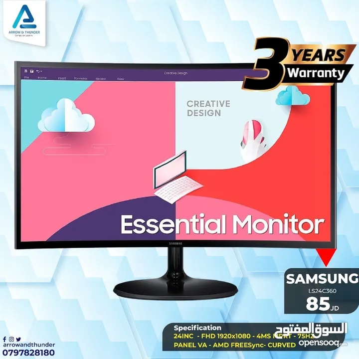 شاشة سامسونج Monitor Samsung 24 inch بافضل الاسعار