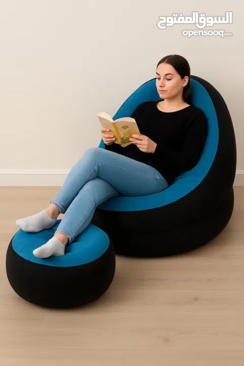 كرسي هوائي فاخر مع مسند للأرجل