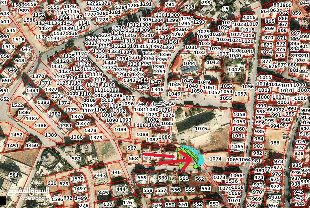للبيع قطعة ارض جنوب عمان خريبة السوق العلكوميه على ثلاث شوارع منطقة سكنية بسعر مغري