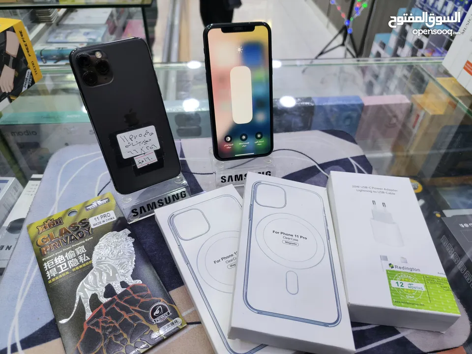 تفاح وصل iphone 11 pro جيجا 256 مغير فقط شاشة اصلية معه بكج هدية متوفر توصيل